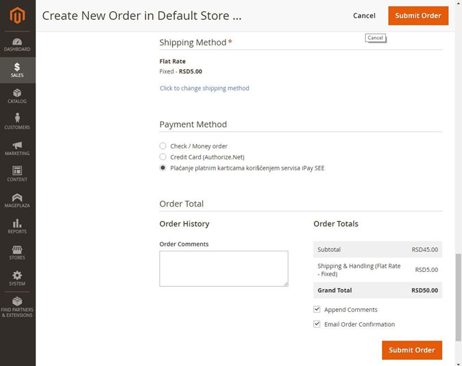 Ipay-magento-new-order-default-store